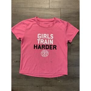 Vintage Gold’s Gym Workout Wear Sz M Pink Shirt Womens Polyester Tee Fitness